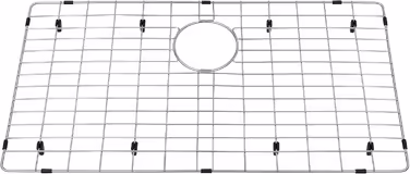 Kitchen grid and sink protector, stainless steel sink grid 71 x 40 cm, with rear drain for single sinks, sink grid, dish rack