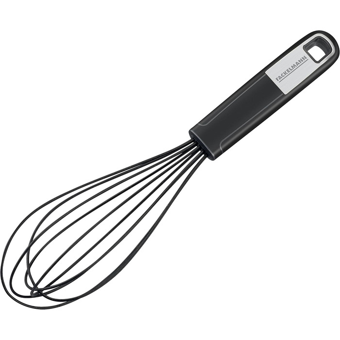 Міксер Fackelmann SENSE 26 см для посуду з антипригарним покриттям, з нержавіючої сталі, з м'яким зручним руків'ям (срібно-чорний)