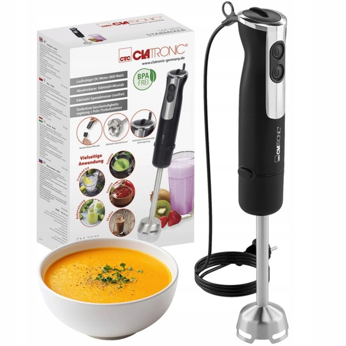 Занурювальний блендер SM 3825, чорний, нержавіюча сталь, 800 Вт