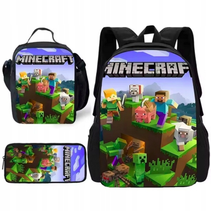 Шкільний рюкзак Minecraft однокамерний, багатоколірний