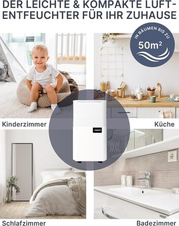 Зволожувач повітря Comedes® Demecto 12 - 12л/24г, тихий, з роликами, для дому та офісу до 25м²