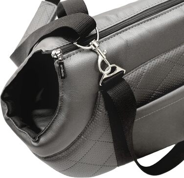 Сумка-переноска для собак та котів | Сумка-переноска на плече для тварин до 15 кг | Чорний колір, матеріал: штучна замша (вельвет), розмір L