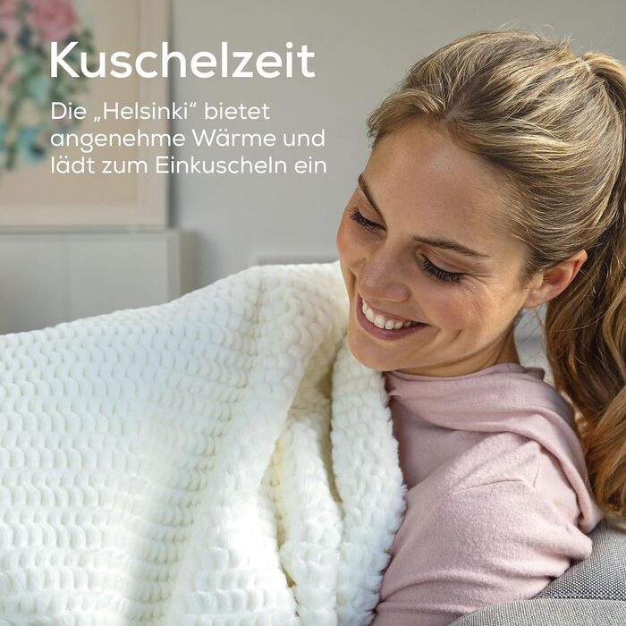 Електрична ковдра Beurer HD 75 Nordic з штучним хутром, 6 температурних режимів, автовимкнення, 180x130 см, бежево-коричнева