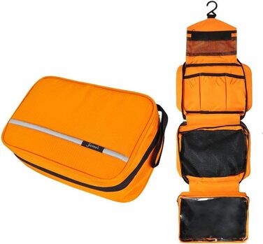 Сумка-органайзер для ванну Jiemei, водонепроникна, з 4 відділеннями, для жінок та чоловіків, компактна, помаранчевого кольору