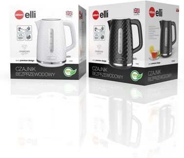 Електричний чайник Eldom C265B 1.7 л, білий, ретро дизайн, індикатор рівня води