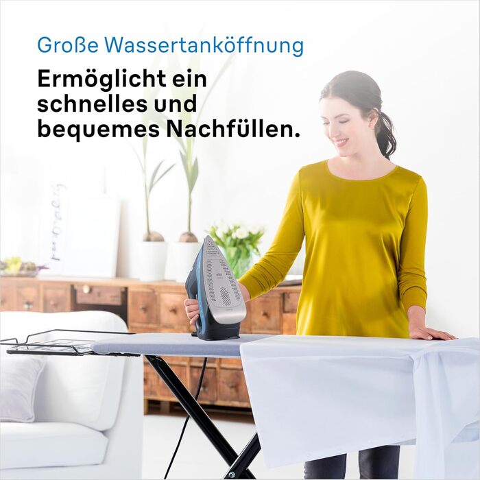 Праска з парою Braun TexStyle 7 Pro SI 7160 BL - Freeglide 3D підошва, вертикальний пар, 3000 Вт, блакитна