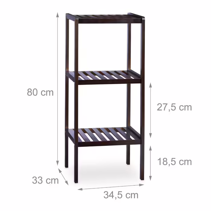 Relaxdays Bamboo Bathroom Shelf with 3 Shelves