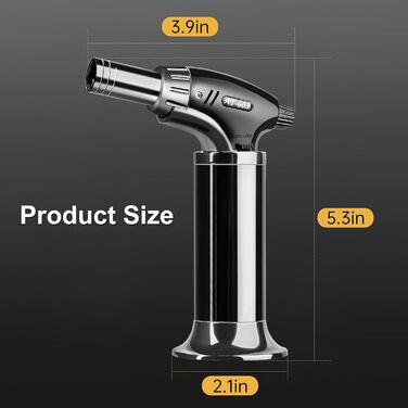 Газовий пальник Aideepen Flambierbrenner з трьома пальцями, регульованою полум'ям для приготування десертів, випічки, кемпінгу та барбекю (бутан не входить у комплект)