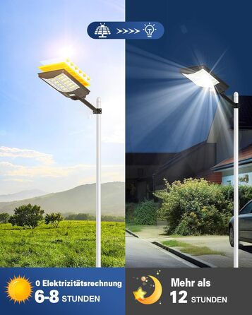 Вуличний сонячний LED світильник Sararoom 1000W з датчиком руху, 864LED, 6500K, IP65, з пультом, для саду, тераси, гаража, газону