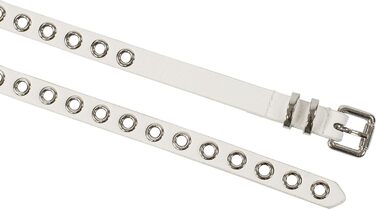 Жіночий пояс-скрутка з декоративними пірсингом та срібною застібкою, ширина 1,5 см (білий)