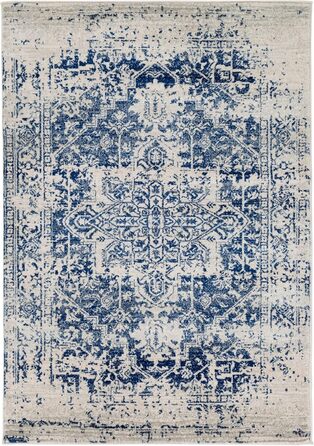 Surya Syracuse Vintage Rug Large - Living Room Rug 120x170cm, Dining Room, Bedroom - Oriental Rug Boho Style - Carpet Living Room, Colorful Pattern, Blue and Beige Blue 120 x 170 cm (Rectangular)
