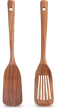Набір кухонних аксесуарів з оливкового дерева: лопатки, шумовки, шпателі | Кухонне приладдя
