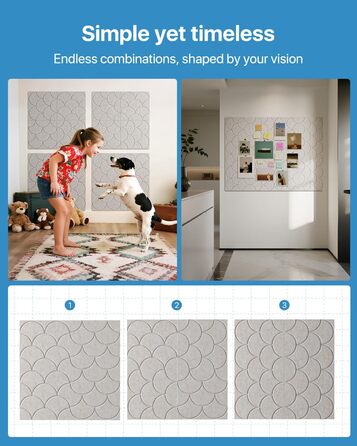 Акустичні панелі Soundsbay 12 шт., самоклейні звукопоглинаючі плити з поліестеру для шумоізоляції та декору стін, 30x30x0.9 см, білий колір