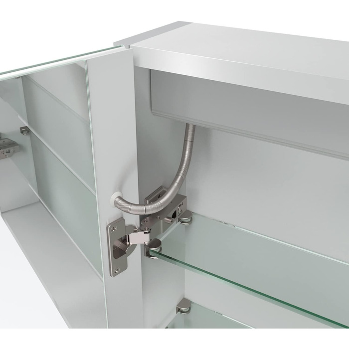 Дзеркальна шафа для ванної кімнати AQUABATOS з розеткою та підсвічуванням LED, 50x70 см. Шафа для ванної кімнати з дзеркалом, інфрачервоний датчик, регулювання яскравості, проти запотівання, холодне біле світло.