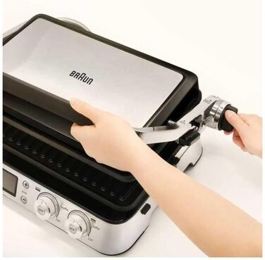 Електричний гриль Braun MultiGrill 7 CG7020: контактний гриль, BBQ та духовка 3-в-1, 2000W, велика поверхня для приготування (12 бургеров), миється в посудомийній машині, з піддоном для жиру