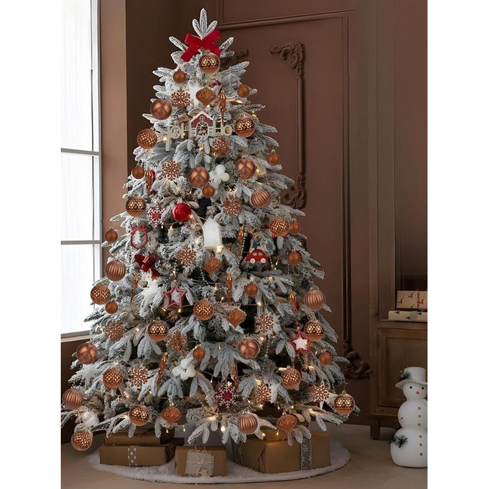 50 шт. прикраси на ялинку: сині ялинкові кулі, ударостійкі, для ялинки, декор, (мідно-бронзові)