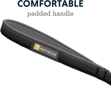 RUFFWEAR Front Lead, lightweight, 1.5 m, strong lead with padded handle and secure swivel Crux Clip, compact, flat Tubelok webbing (Basalt Grey, one size)