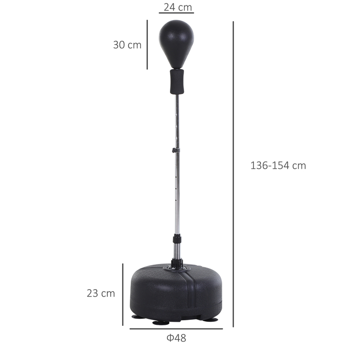 HOMCOM Punching Ball Set Standbox Training Set 136-154 cm Height Adjustable with 1 Pair of Gloves Suitable for Professionals and Beginners Black | Aosom