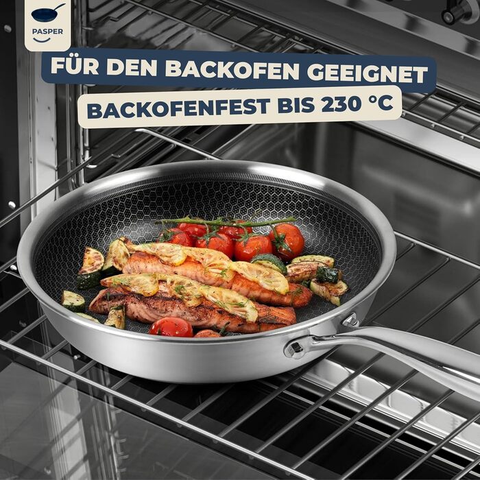 Сковорода Bratpfanne 20 см з нержавіючої сталі з антипригарним керамічним покриттям (індукція, електро, газ, духовка) без PFOA, PTFE та PFAS