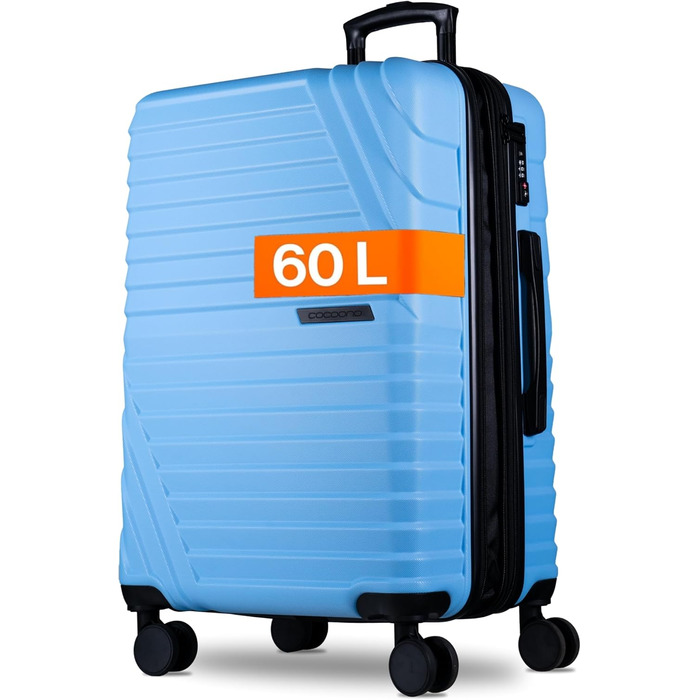 Валіза Cocoono Hartschalenkoffer велика, 95-104L, 8 коліс, 360°, ABS, TSA, телескопічна ручка, блакитна