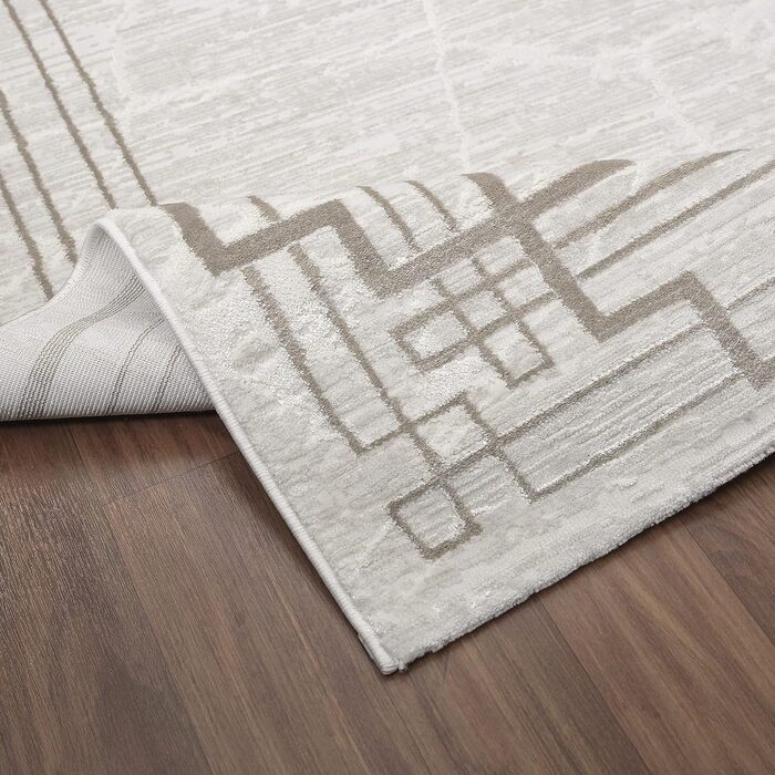 Килимок для вітальні SANAT Harmony - короткий ворс, 120x160 см, підходить для різних кімнат, сертифікат Öko-Tex 100, класичний бежевий