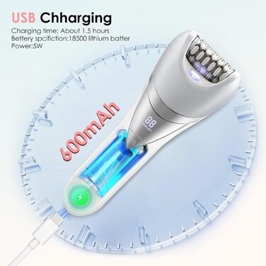 Електричний жіночий тример 7-в-1 | Lady Shaver | Водонепроникний IPX7 | LCD-дисплей | Для тіла та бікіні | USB-зарядка