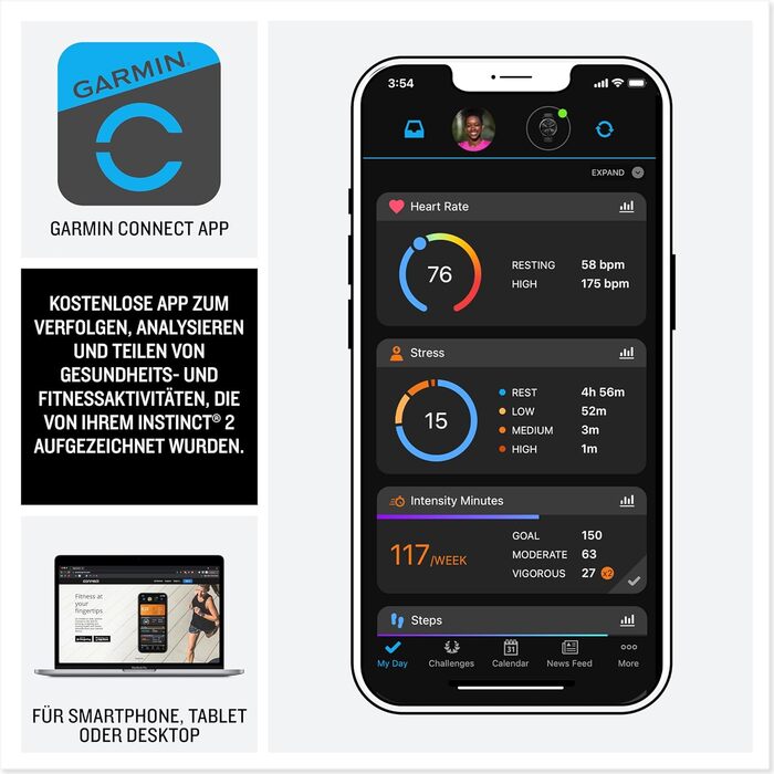 Розумний годинник Garmin Instinct 2 Solar Tactical (50 мм, Чорний) – GPS, 40+ спортивних функцій, аналіз сну