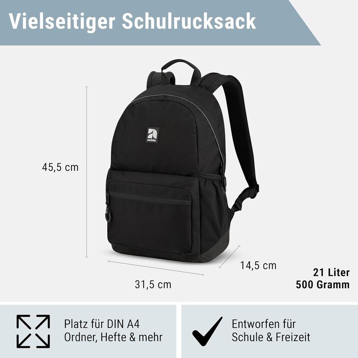 Шкільний рюкзак для дівчаток та хлопців-підлітків Flex - рюкзак для жінок та чоловіків з відділенням для 16-дюймового ноутбука для школи та дозвілля - водовідштовхуючий (Чорний)