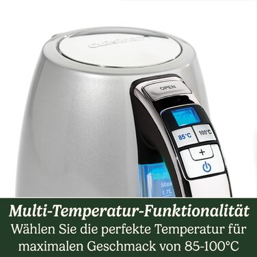 Cuisinart Multi-Temp Kettle | Fast Boiling | Cordless | Stainless Steel Finish | 1.7L Capacity | Adjustable Temperature | Removable, Washable Anti-Scale Filter | Brushed Stainless Steel Variable Temp 1.5L Stainless Steel Brushed