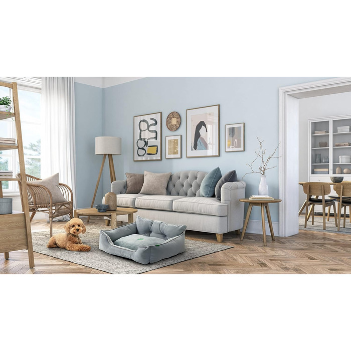 UNITED COLORS OF BENETTON. Pets - Dog Bed, Ergonomic Bed, for Medium-Sized Dogs, Made of Polyester, Machine Washable, Grey, Size M, 65x50x20 cm