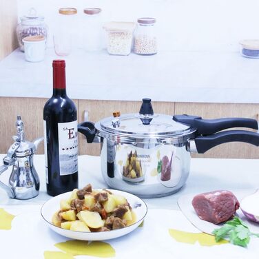 Друк-каструля з нержавіючої сталі 304 з системою безпеки - для індукційних, газових та всіх типів плит - професійне та домашнє використання (5 літрів)