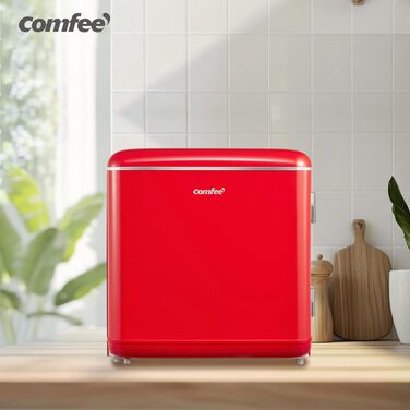 Холодильник Comfee RCD50RE2EURT(E) Retro, 47 літрів, червоний. Компактний міні-холодильник для дому, офісу, готелю. Енергоклас E