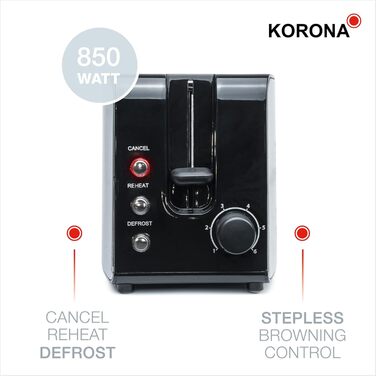 Тостер Korona 21250 з двома слотами | Для приготування тостів та сендвічів | З насадкою для бургерів XXL