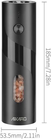 Електрична мельниця для солі та перцю AikarO - автоматична, працює від батарейок