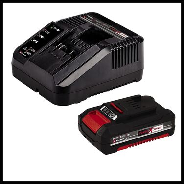 Акумуляторний дриль-шуруповерт Einhell TE-CD 18/45 3X-Li+ 22 Power X-Change (18 В, 45 Нм, кутовий та ексцентриковий насадки, 22-ти шт. набір біт, 2x2,0 Ah акумулятори, зарядний пристрій + E-Box)