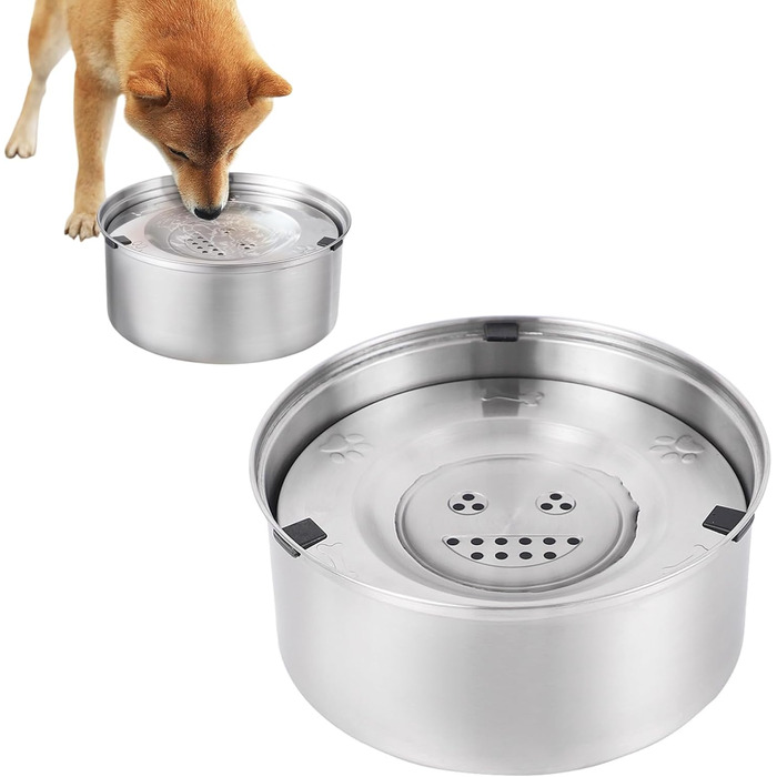 Миска для собак Mivanta 3L без облизування, з нержавіючої сталі 304, протиковзна, для великих собак, slow feeder, миється в посудомийній машині, витокостійка