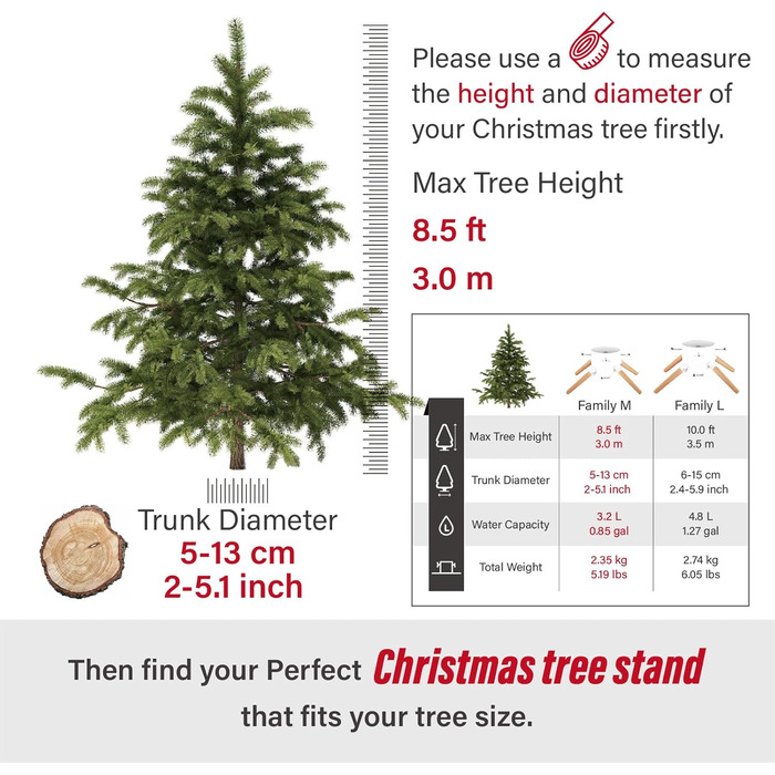 Підставка для ялинки Tree Nest - міцна, з водосховищем, для великих ялин (до 3м), діаметр 20.5 см, білий колір