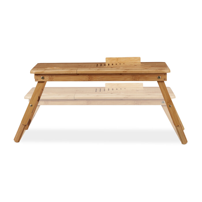 Relaxdays Height-Adjustable Laptop Table Bamboo