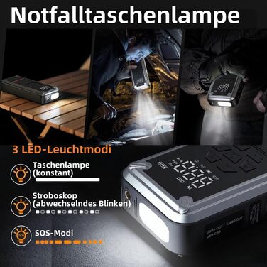 Powerbank для авто Acmount Starthilfe з компресором, 7000A, 150PSI, LCD, LED, до 9L бензину/8L дизеля