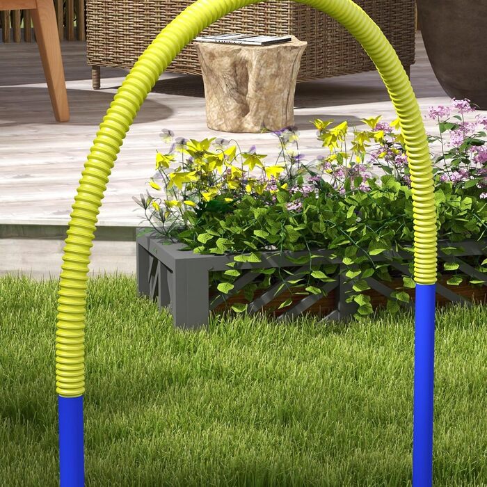 Набір для аджиліті для собак PawHut, 4 елементи, для старших собак, з сумкою, блакитний+жовтий, 88 x 64 x 95 см