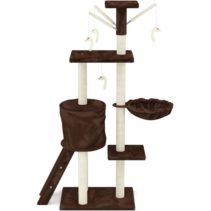 Дерев'яний кігтеточка для котів Beltom® Kratzbaum, 140 см - ігровий комплекс для котів, колір: коричневий