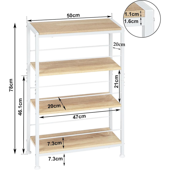 WOLTU 4-Tier Nischenregal