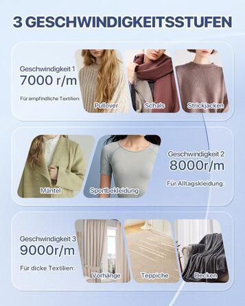 Електричний видалення ворсу Fusselrasierer: USB зарядка 2000mAh, LED-дисплей, 3 режими, 3 змінні насадки для одягу та ковдр (чорний)