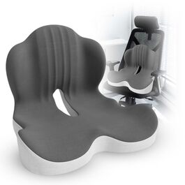 Подушка для сидіння з піни Memory Foam для попереку та куприка: підтримка при ішіасі, болях у куприку, для офісного крісла, авто, інвалідного візка, дому