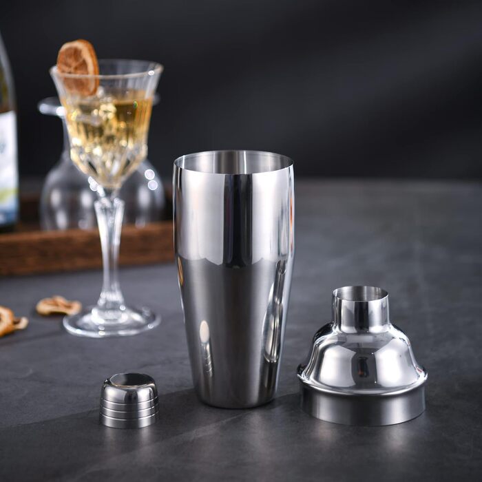 Cocktail Shaker, 750 ml Martini Shaker, Food-Grade Stainless Steel, Martini Mixer, Integrated Strainer, Luckygoobo Drink Shaker, Bartender Set, Gifts.