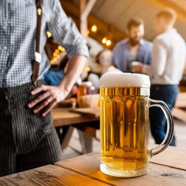 Glasmark Krosno Beer Glass Set - 0.3 Liter Beer Glasses, Beer Mug, Beer Stein, Glasses for Craft Beer, Beer Glass, Drinking Glass, Dishwasher Safe - 6 x 300ML