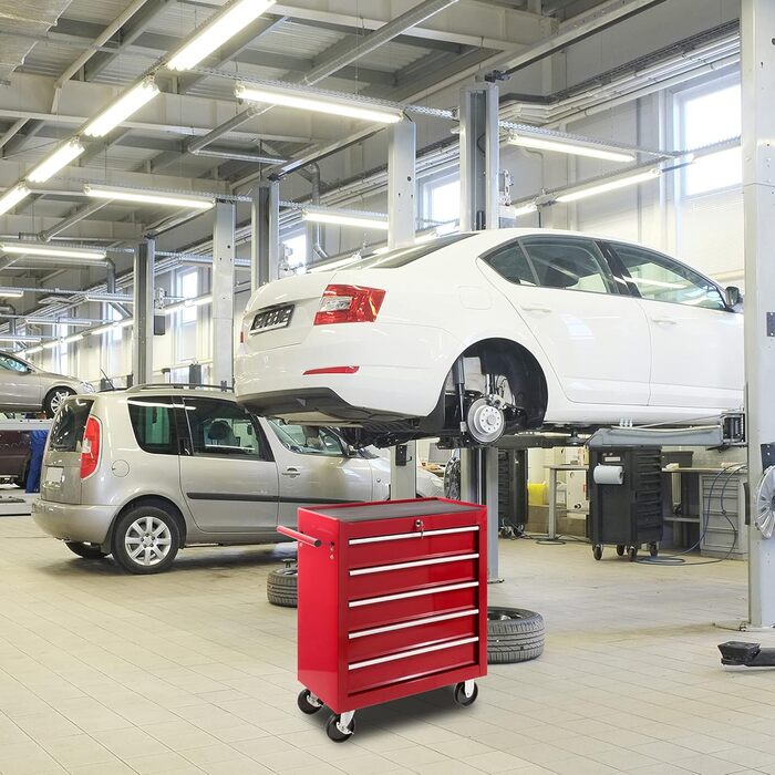 Arebos 5-Compartment Tool Trolley