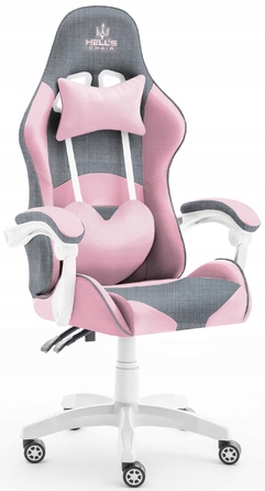 Ігрове крісло HELL'S CHAIR Rainbow Pink-Gray, тканина