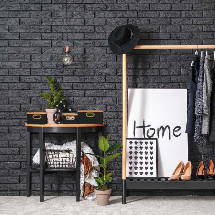 Набір кошиків для зберігання Relaxdays Black з 3 штук