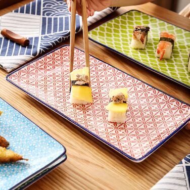 Набір сервіровочних тарілок Vancasso Macaron, 4 шт., порцеляна, 26,8 x 14,7 x 2 см